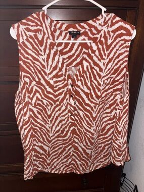 torrid Rust and White Zebra Print Sleeveless Top